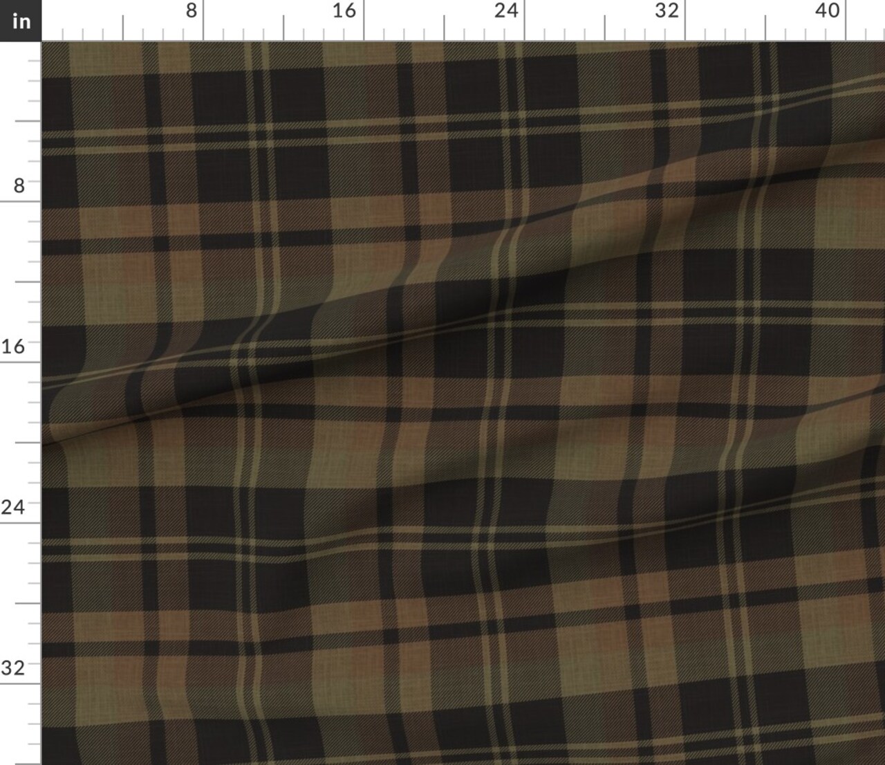 Cabincore Plaid Rustic Farmhouse Lodge Bold Interior Moody Plaid Modern Rustic Cabin Lodge Large Scale Woven Texture Academia Moody Academia Custom Printed Fabric by Spoonflower Various Fabrics by the Yard or Fat Quarter